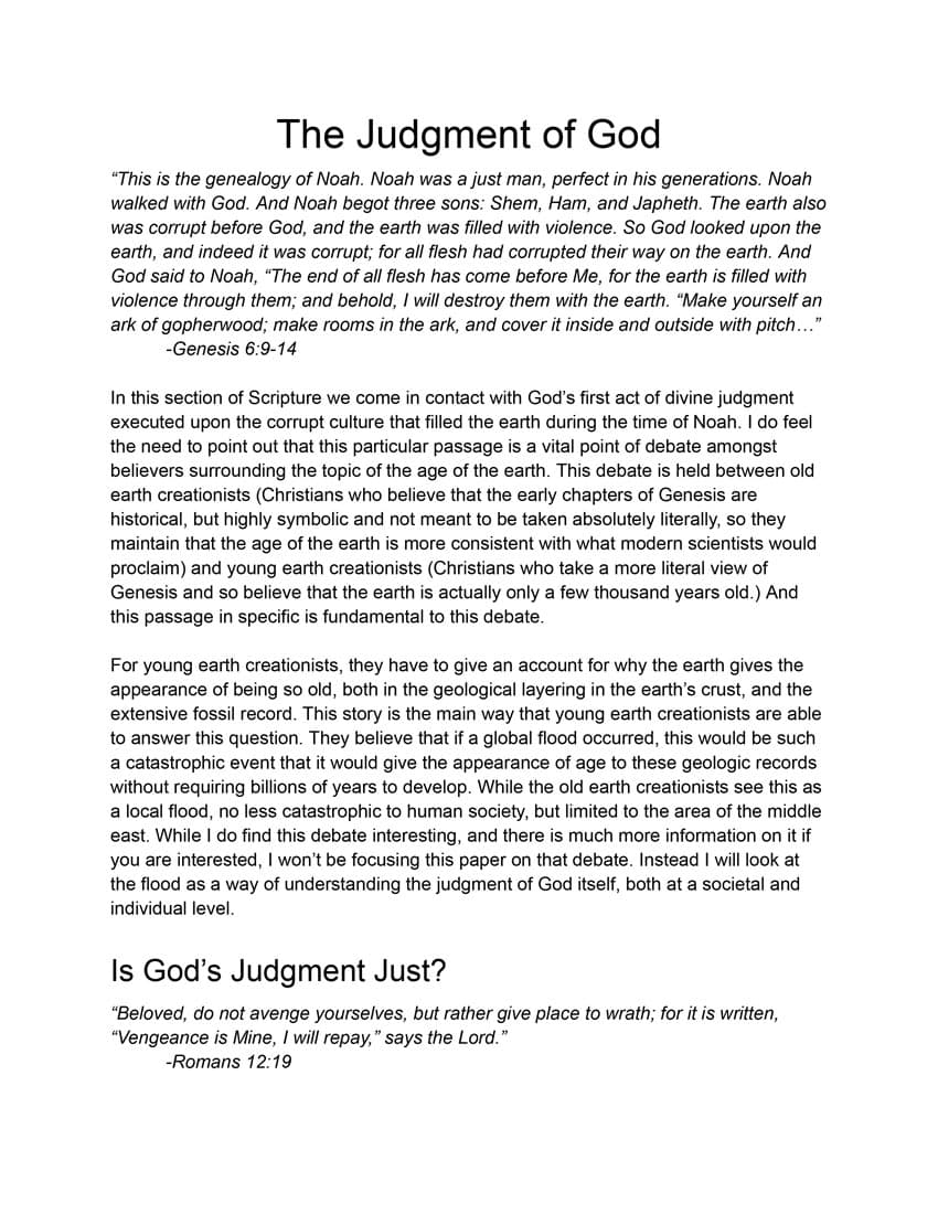 The Judgment Of God