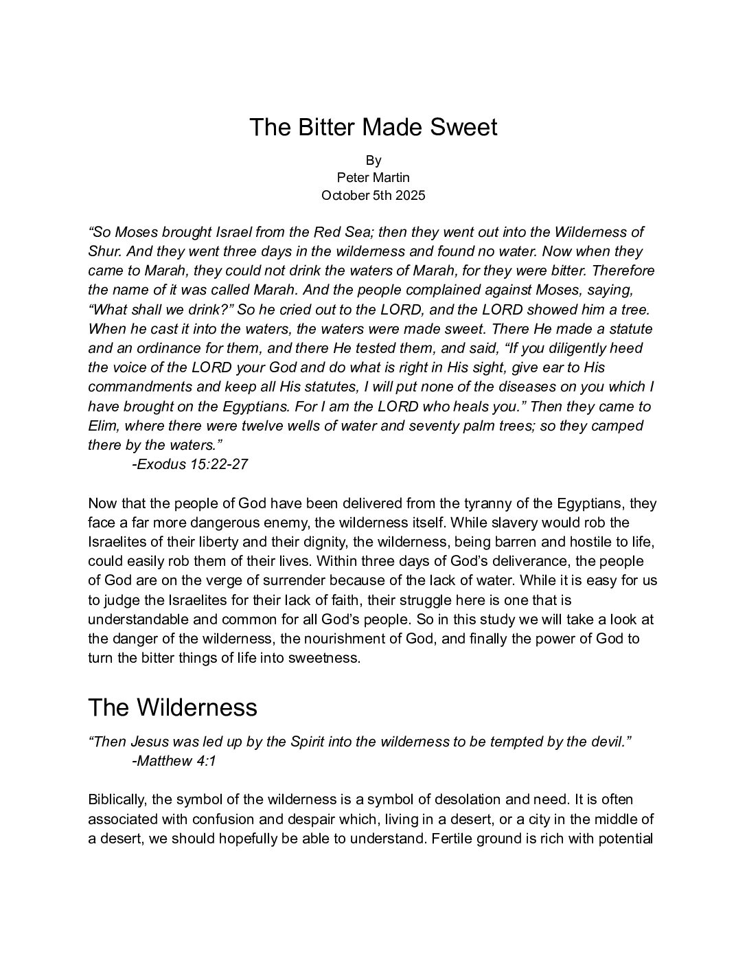 251005 The Bitter Made Sweet