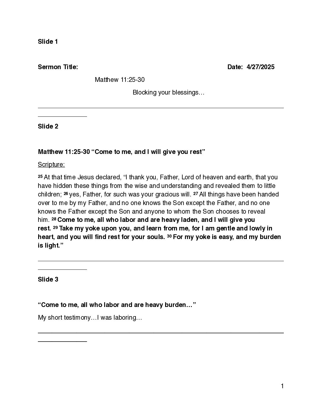 Blocking Your Blessings 4.27.25 V5 Slides