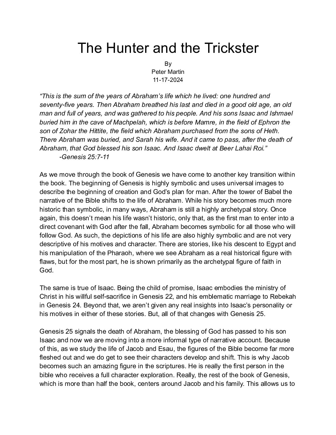 The Hunter And The Trickster