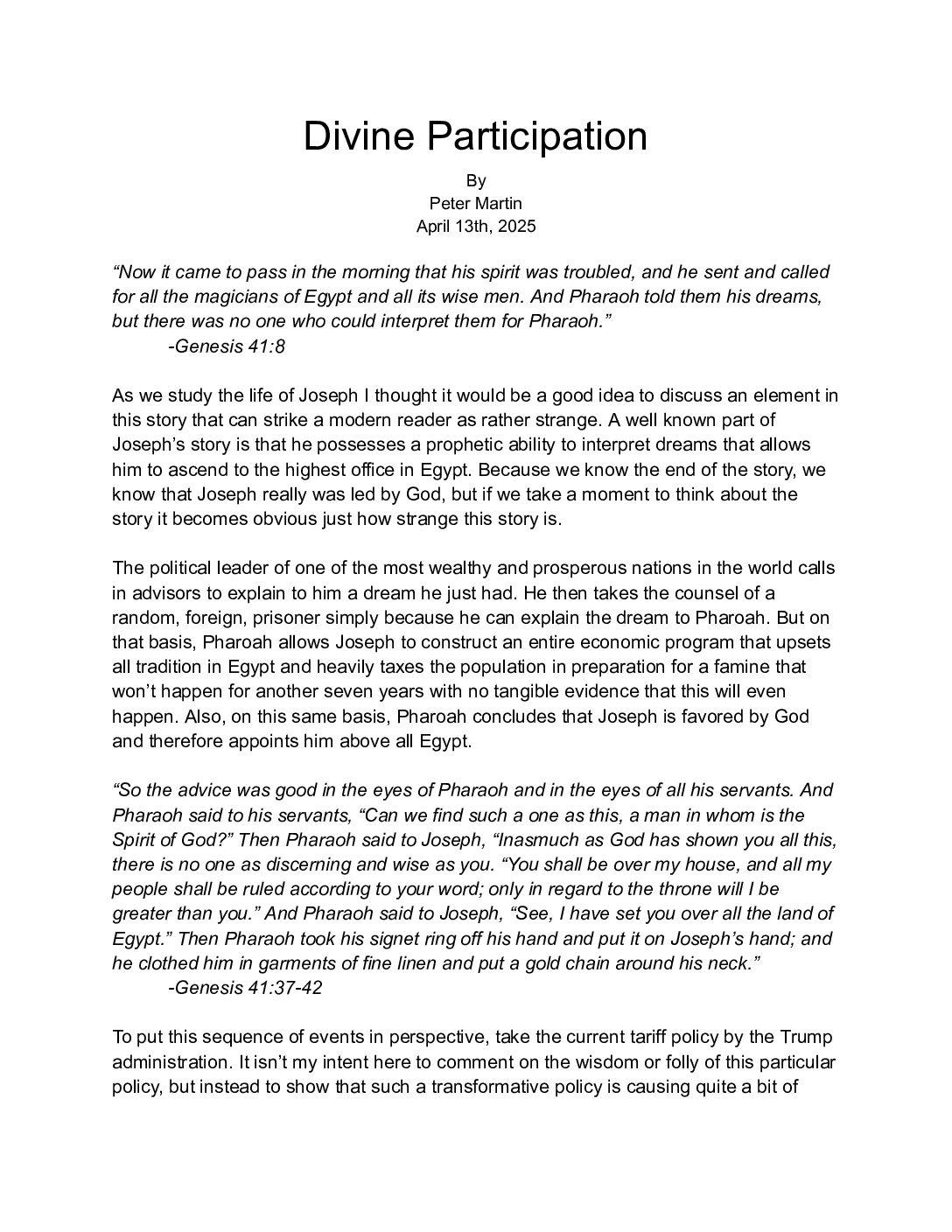 Divine Participation