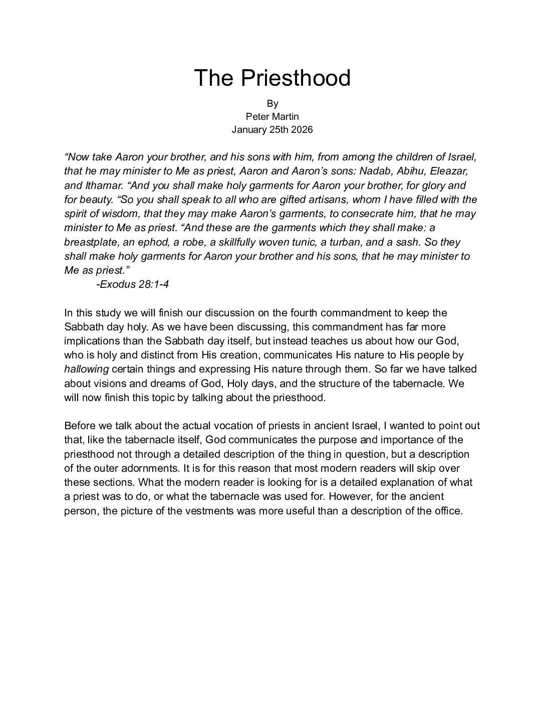 The Priesthood