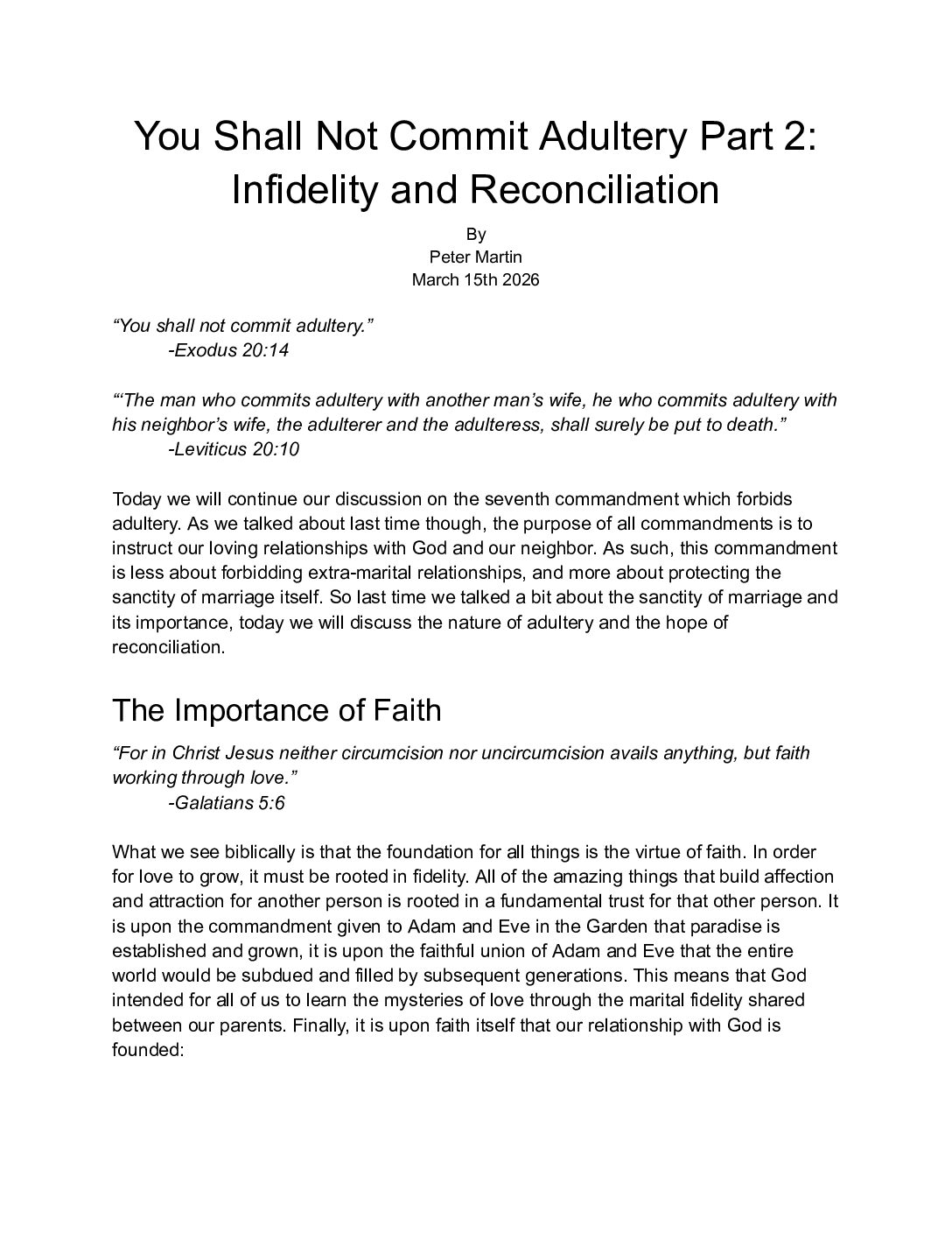 You Shall Not Commit Adultery Part 2 Infidelity And Reconciliation