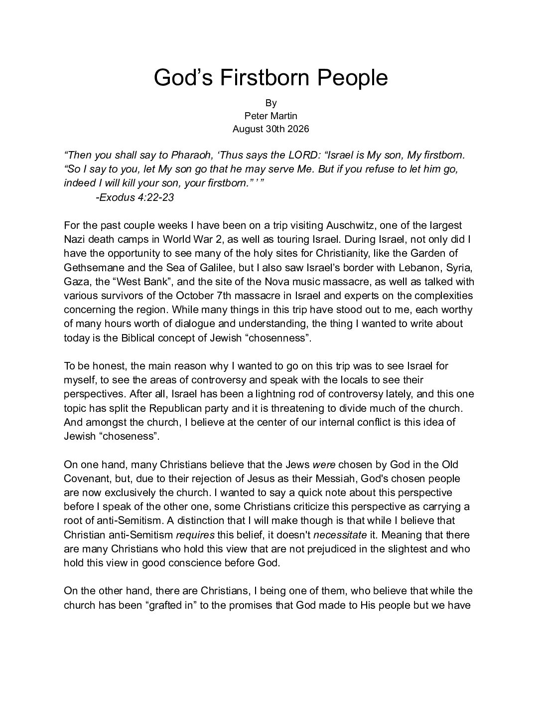 8 30 God’s Firstborn People